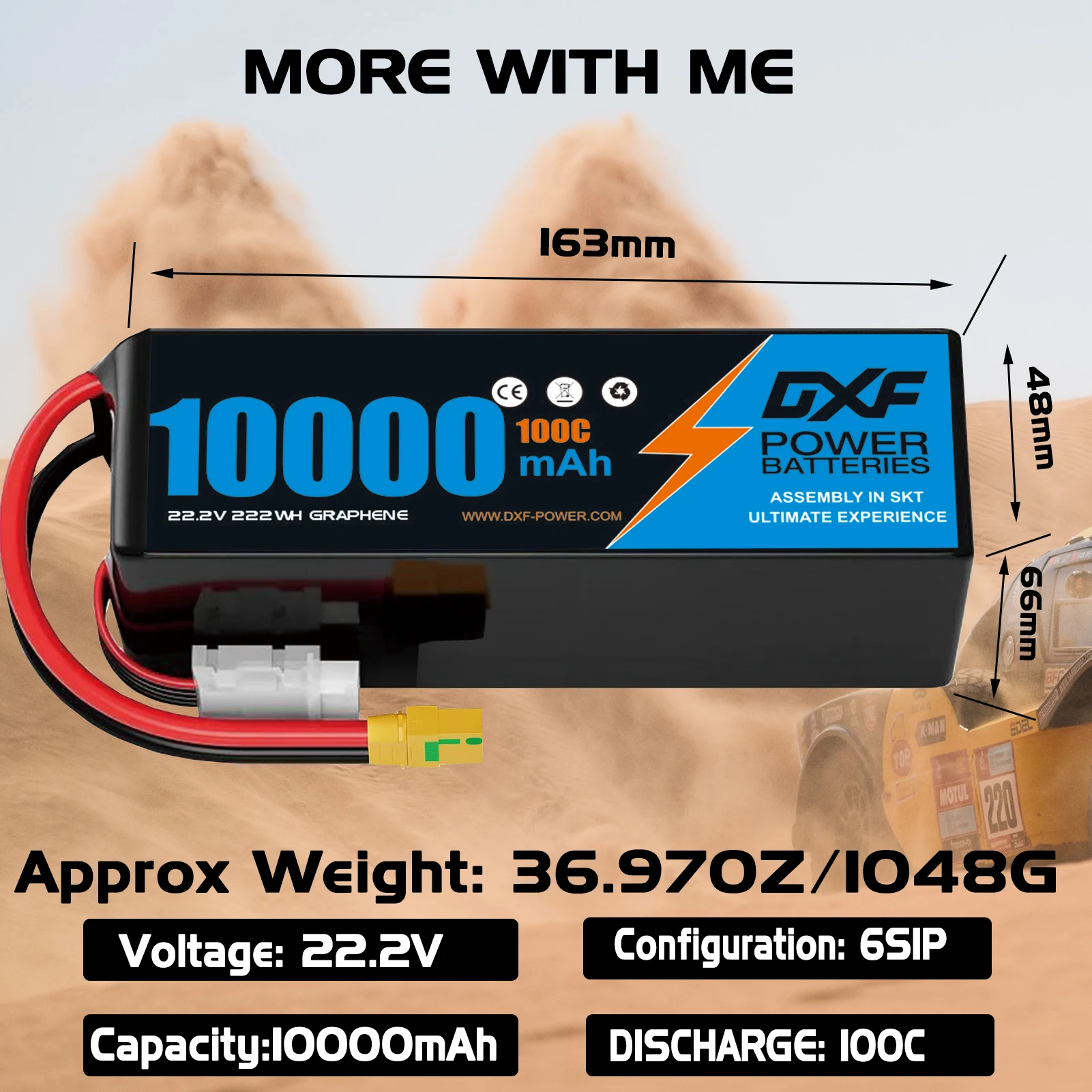 DXF Lipo Battery 6S 22.2V 100C - огляд і ціна 6S Lipo Battery 22.2V 5000Mah