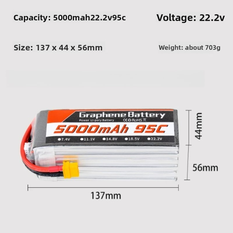 For 7-9-10 Inch FPV Racing Dro - огляд і ціна 6S Lipo Battery 22.2V 5000Mah